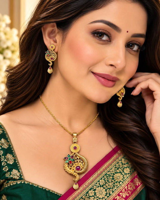 Classic Traditional Necklace and Earrings Set for Women